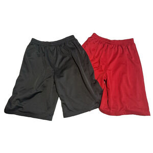 Academy Athletic Shorts 2 pair Red/ Gray Sz XL 18/20 Basketball Sports Gorpcore